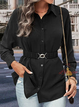 Long-sleeved Silm Waist Shirt