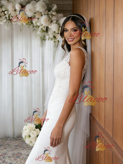 White Mermaid Lace Wedding Dress