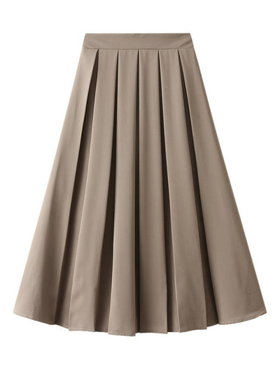 Retro Pleated Elastic High Waist Skirt