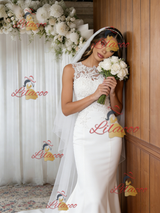 White Mermaid Lace Wedding Dress