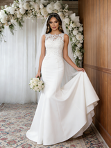 White Mermaid Lace Wedding Dress