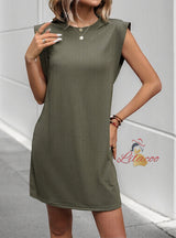 Women Scoop Neck Sleeveless Dress