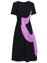 Black Pleated Mother Of The Bride Dress