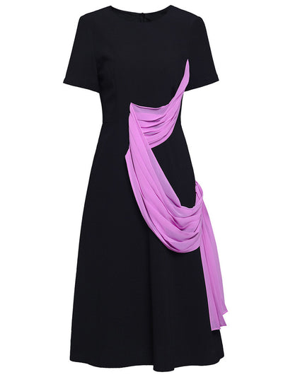 Black Pleated Mother Of The Bride Dress
