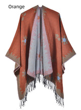 Flower Knit Cardigan Tassel Split Warm Cloak