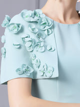 Green Flower Beading Mother Of The Bride Dress