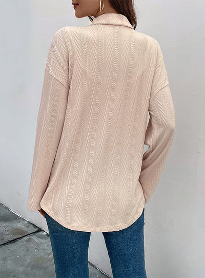 Women Button Lapel Shirt Coat