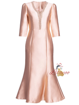 Champagne Satin Beading Mother Of The Bride Dress