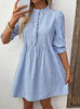 Wooden Ear Vertical Striped Shirt Dress