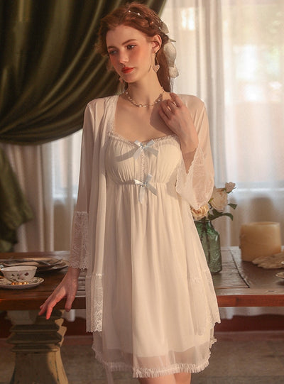 Mesh Lace Halter Nightgown with Chest Pad