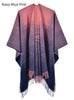 Gradient Knitted Split Cloak Shawl