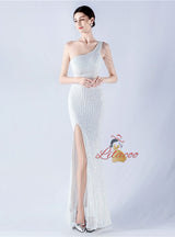 Mermaid Sequins Split Beading Prom Dress