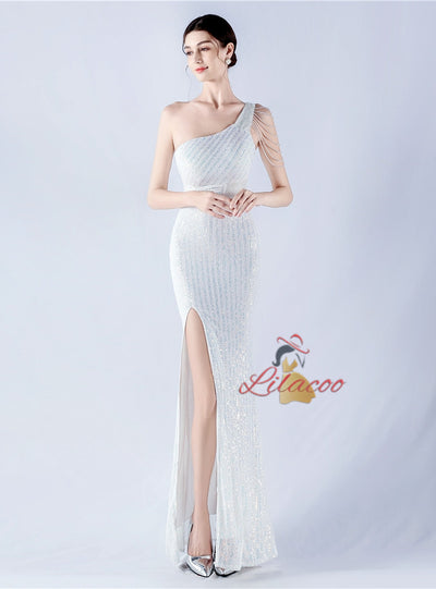 Mermaid Sequins Split Beading Prom Dress