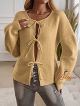 Casual Loose Cardigan Solid Color Sweater