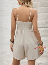 Apricot Straps Pocket Jumpsuit