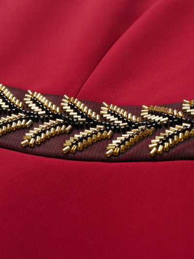 Burgundy Long Sleeve Mother Of The Bride Dress