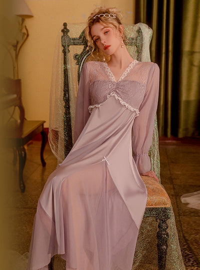Mesh Lace Chest Pad Nightdress