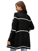 Long Sleeve Suit Collar Slim Long Sweater Coat