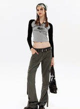 Retro Slim Short Long Sleeve T-shirt