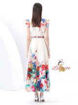 Retro Palace Printed Long Dress