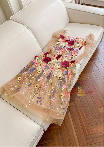 Long-sleeved Evening Dress with Detachable Sleeve