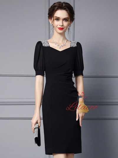 Red Short Sleeve Mother Of The Bride Dress