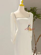 Long Sleeve Beading Wedding Dress