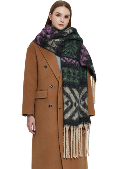 Coarse Tassel Jacquard Scarf
