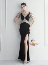 Split Beading Mermaid Prom Dress