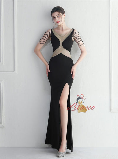 Split Beading Mermaid Prom Dress