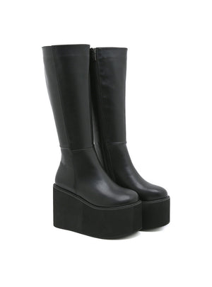 Sponge Cake Thick-soled Wedge Heel Boots High Boots