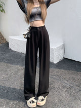 Elastic Waist Straight High Waist Loose Pants