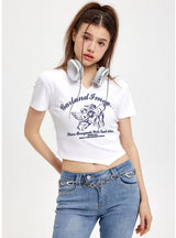Short-sleeved Blouse Irregular Slim T-shirt