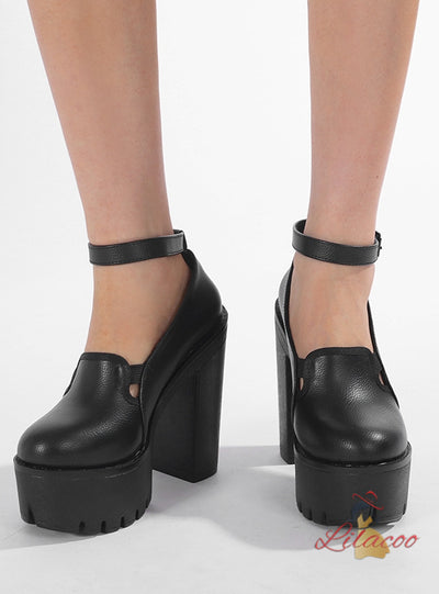 Buckle Thick Heels and Thick Soles Shoes