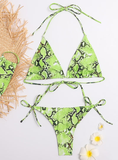 Leopard Snake Three-piece Bikini