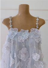 Three-dimensional Flower Sequined Gauze Dress