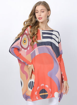 Musical Note Printed Long Sleeve Sweater