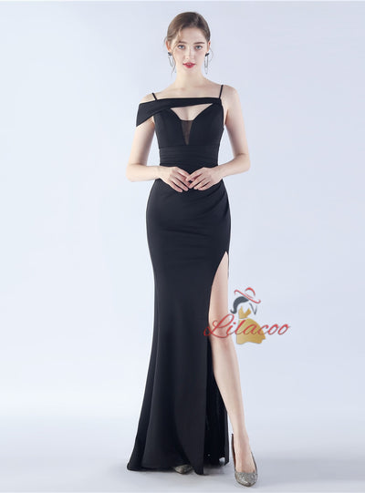 Mermaid Spaghetti Straps Split Prom Dress