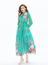 Palace Chiffon Printed Long-sleeved Dress