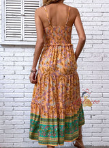 Summer Printed Suspender Dress