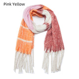 Coarse Fringed Plaid Scarf Shawl