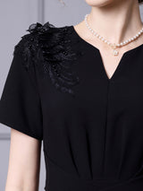 Black Mermaid Appliques Mother Of The Bride Dress