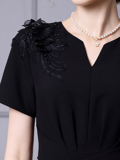 Black Mermaid Appliques Mother Of The Bride Dress