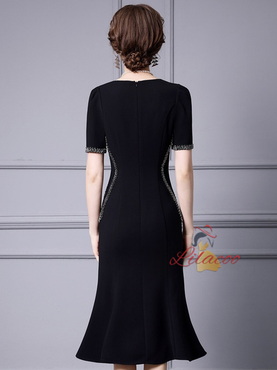 Red V-neck Beading Mother Of The Bride Dress