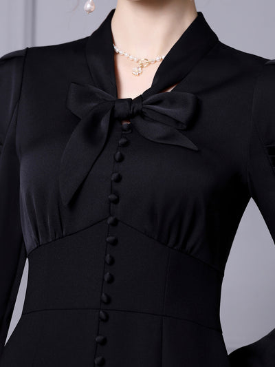 Black Long Sleeve Mother Of The Bride Dress