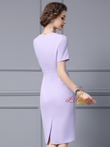 Light Purple V-neck Beading Mother Of The Bride Dress