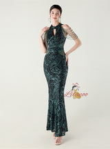 Mermaid Sequins Beading Prom Dress