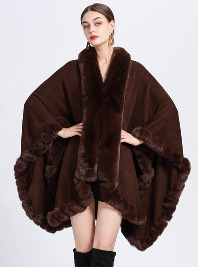 Irregular Large Size Knitted Loose Shawl Cloak