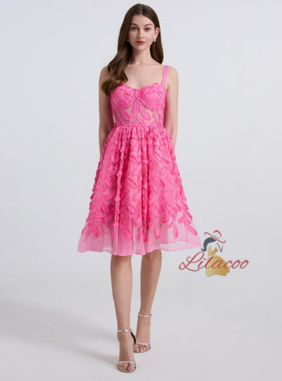 Three-dimensional Flower Tube Top Sling Dress