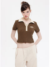 Short Sleeve Lapel Polo Neck T-shirt